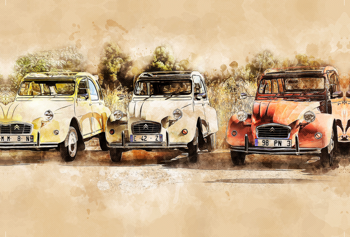 Ein Motiv aus dem Kalender Die Ente, Deux Chevaux, 2CV