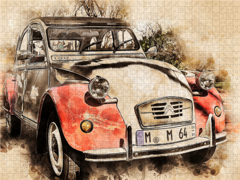 Ein Motiv aus dem Kalender Die Ente, Deux Chevaux, 2CV