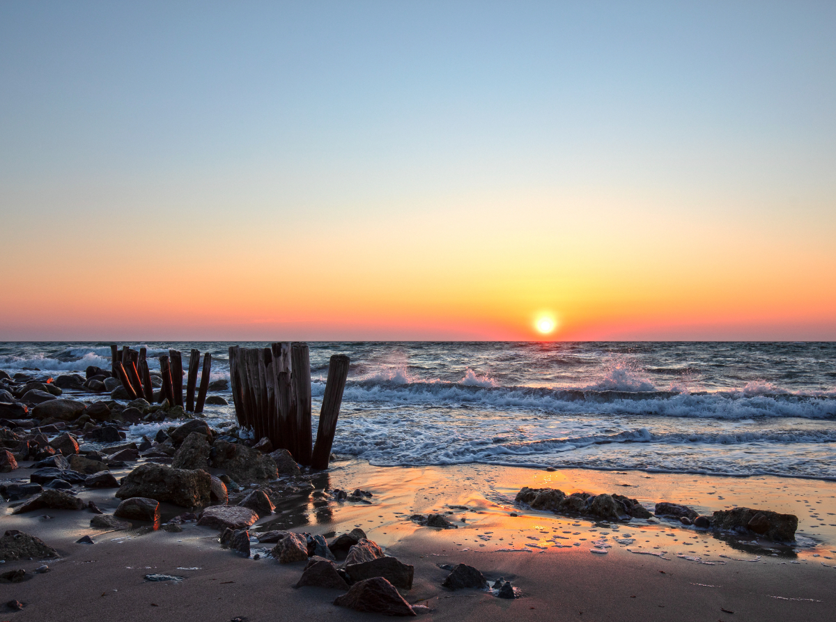 Früh morgens am Ostseestrand