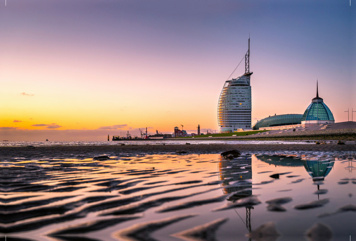 Abendlicher Blick auf das schöne Bremerhaven