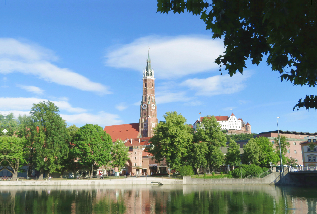 Landshut - Blick auf die Stadt mit St. Martin