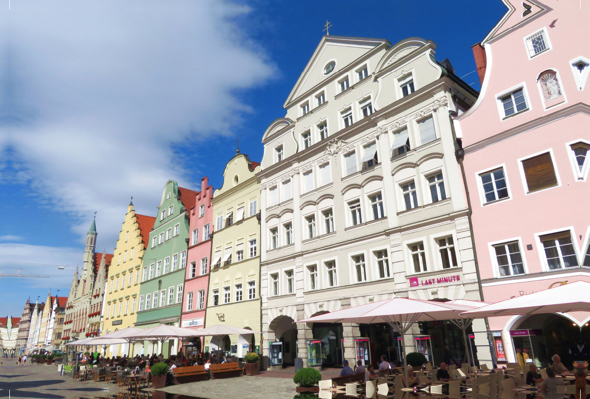 Landshut - Straßenzug in der Altstadt