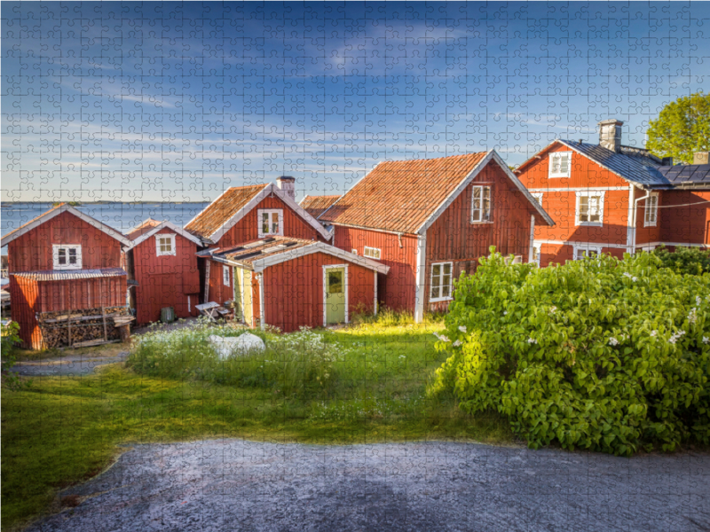 Alte Fischerhäuser auf der Insel Sandhamn