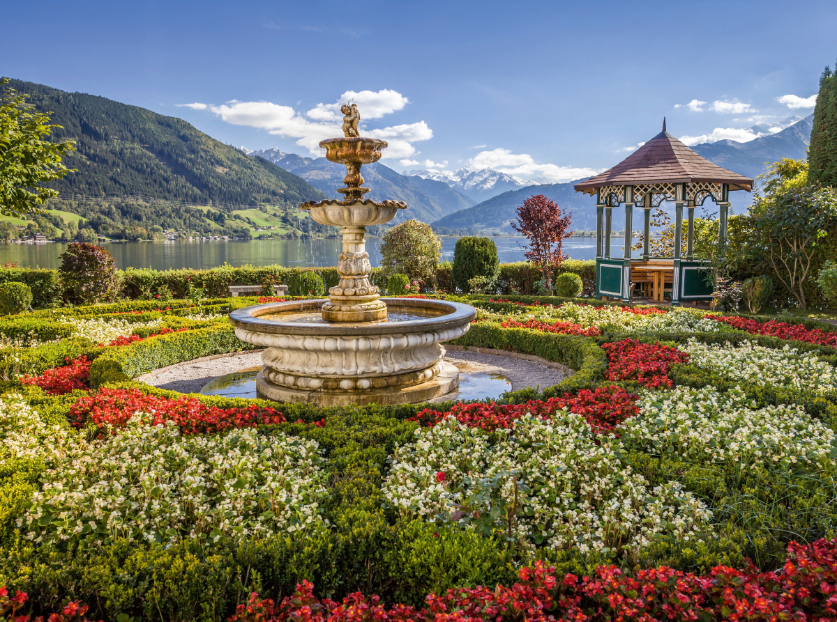 Park auf dem Zeller See in Salzburg, Österreich