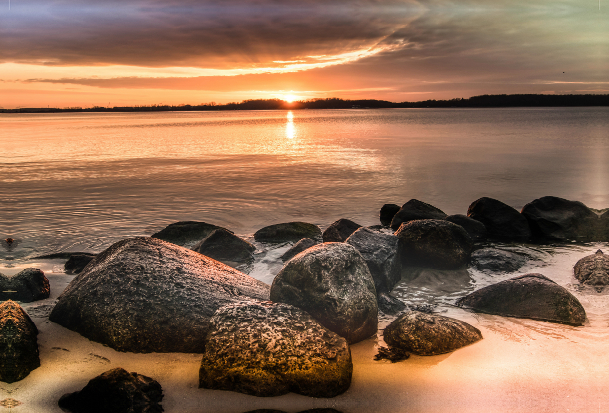 Sonnenuntergang am Laboer Strand