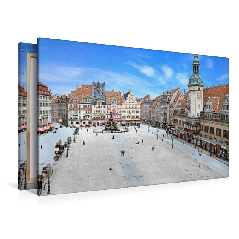 Leipzig - Marktplatz mit Rathaus um 1900