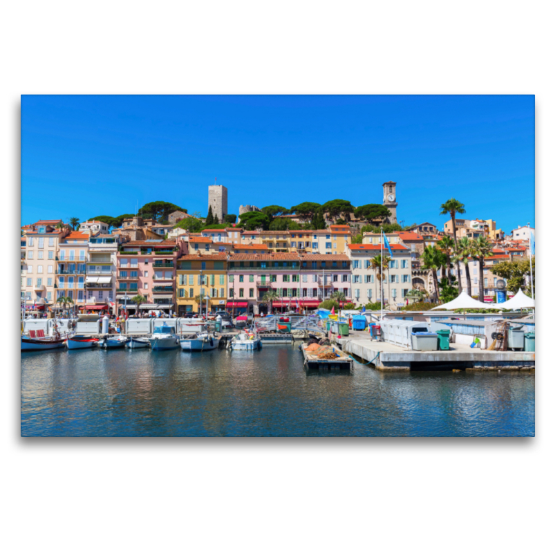 Blick vom Hafen auf die Altstadt von Cannes