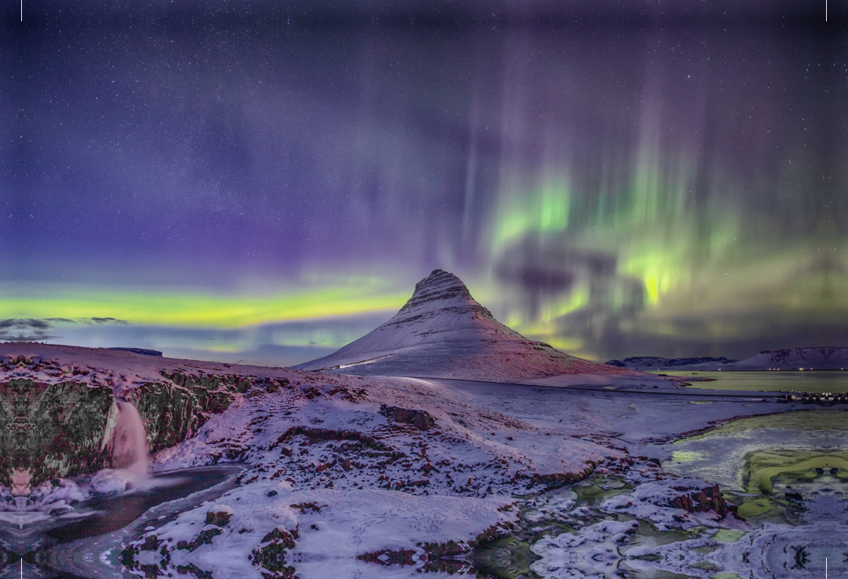 Calvendo Leinwand — Polarlicht über dem Kirkjufell