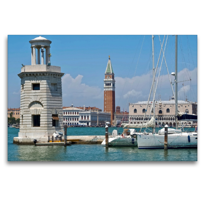 Leuchtturm mit Blick auf die Lagune von Venedig und dem Campanile