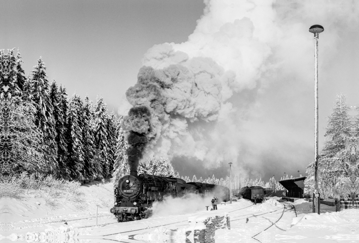 Dampflok 95 0032 Ernstthal, Nov. 1980