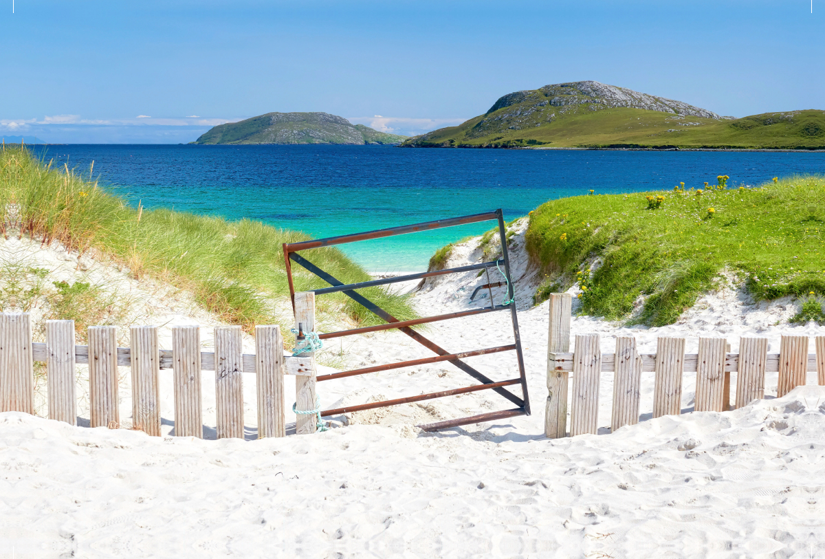 Vatersay Beach auf den Äußeren Hebriden in Schottland