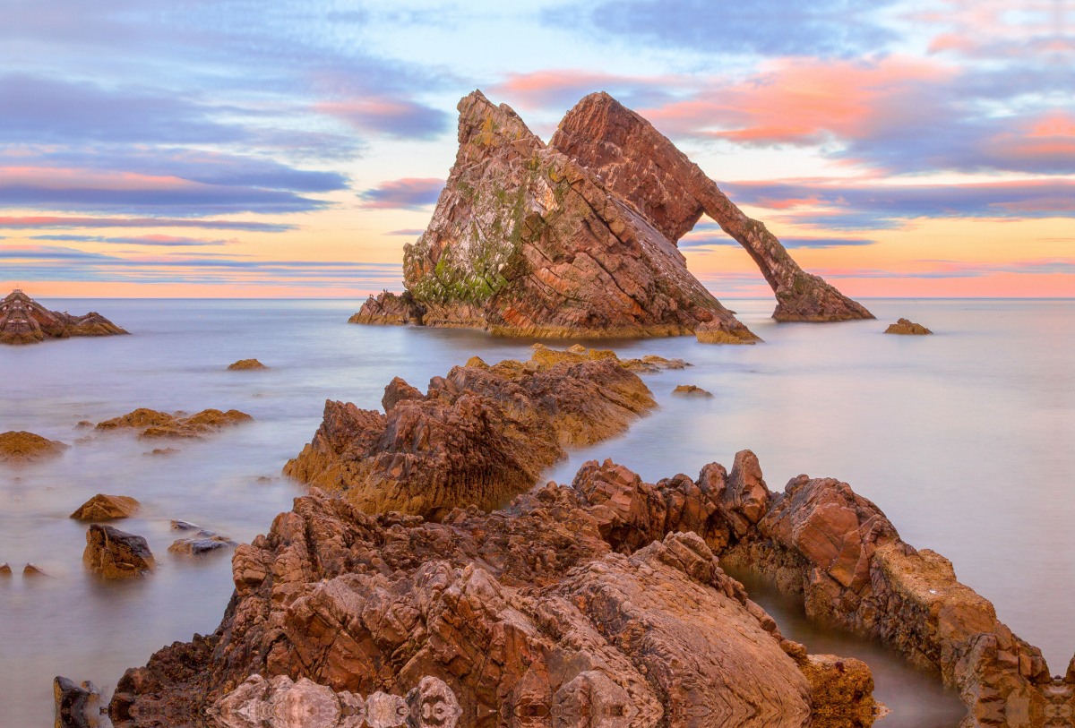 Sonnenuntergang am Bow Fiddle Rock