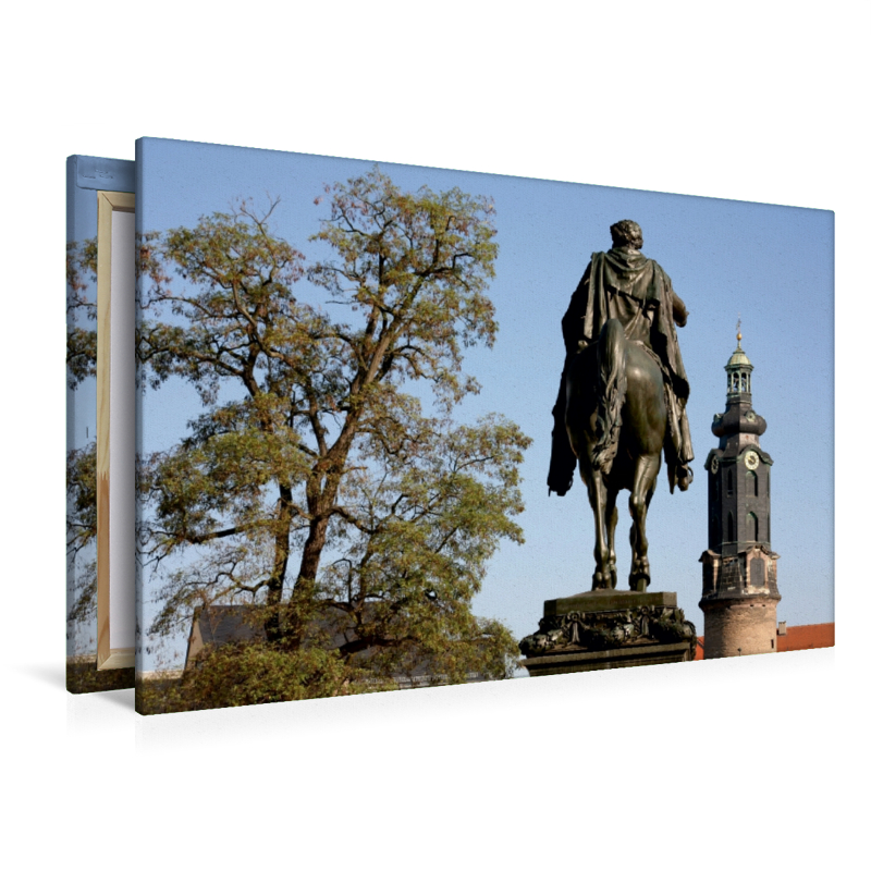 Carl-August-Denkmal und Schloßturm in Weimar