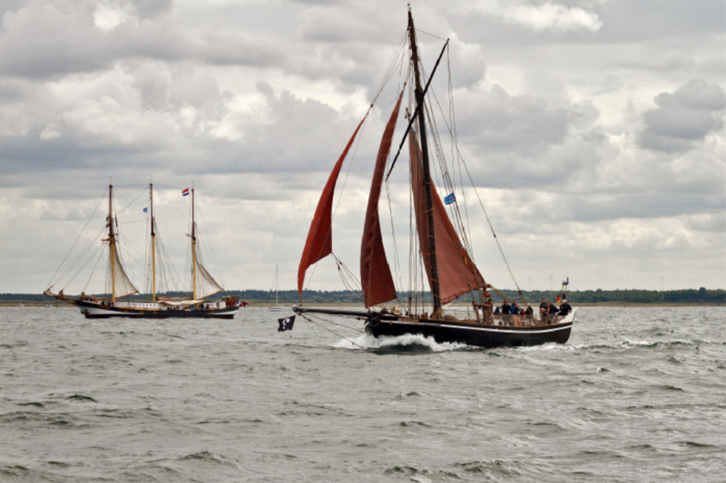 traditioneller Haikutter 'Ernestine' auf der Ostsee vor Warnemünde, Hanse Sail 2013