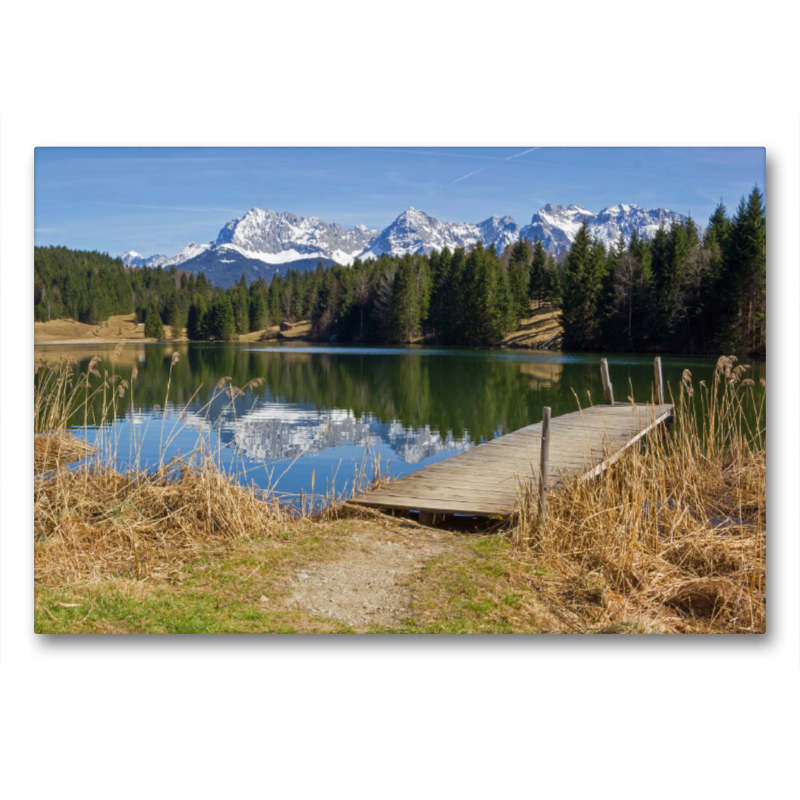 Landschaft Oberbayern Geroldsee und Karwendelgebirge