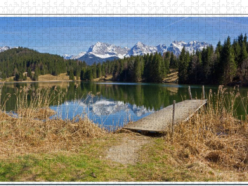 Landschaft Oberbayern Geroldsee und Karwendelgebirge