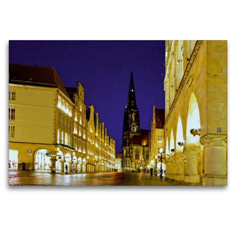 Münster - Der Prinzipalmarkt, im Hintergrund die St. Lamberti-Kirche