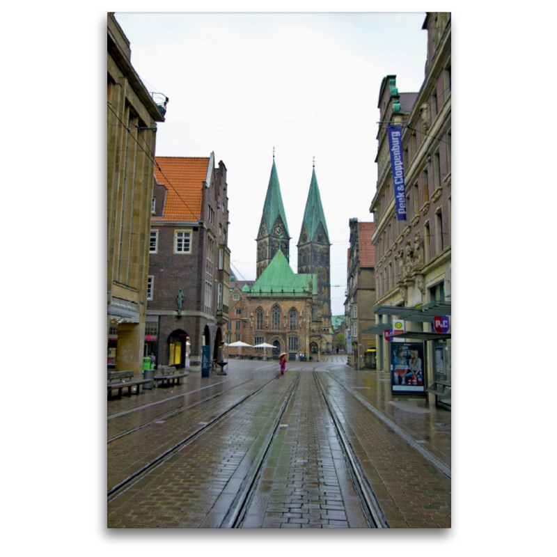 Bremen - Im Hintergrund der St.Petri Dom, 13.Jahrhundert, davor das Rathaus