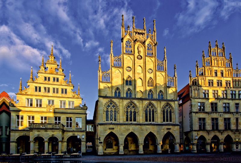 Münster - Das Rathaus, ein gotischer Bau aus der Mitte des 14. Jahrhunderts