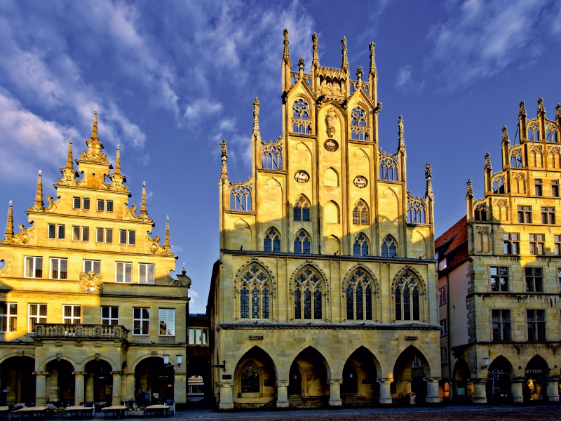 Münster - Das Rathaus, ein gotischer Bau aus der Mitte des 14. Jahrhunderts