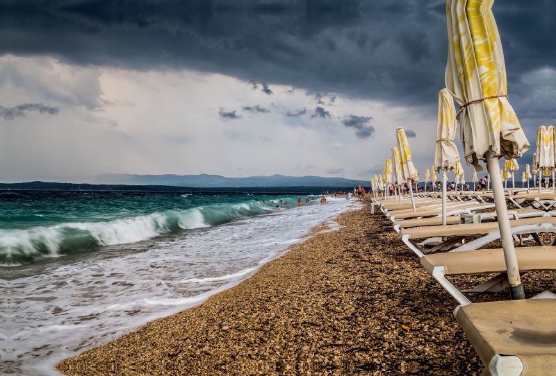 Baden am goldenen Horn (Zlatni Rat) auf der Insel Brac