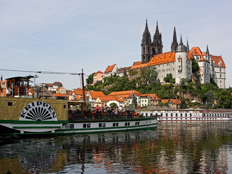 Blick über die Elbe auf Meißen