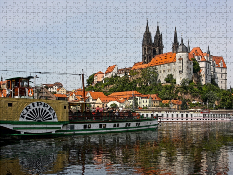 Blick über die Elbe auf Meißen