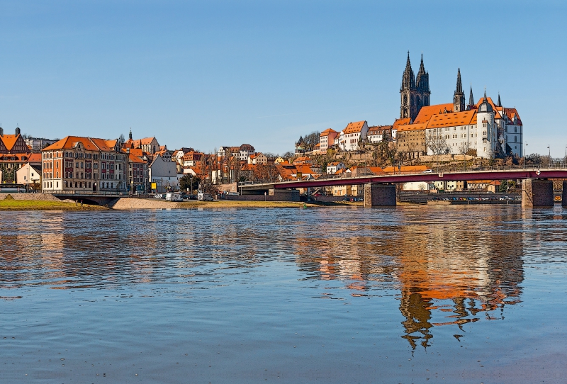 Blick über die Elbe auf Meißen