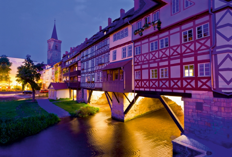 Krämerbrücke über die Gera in Erfurt