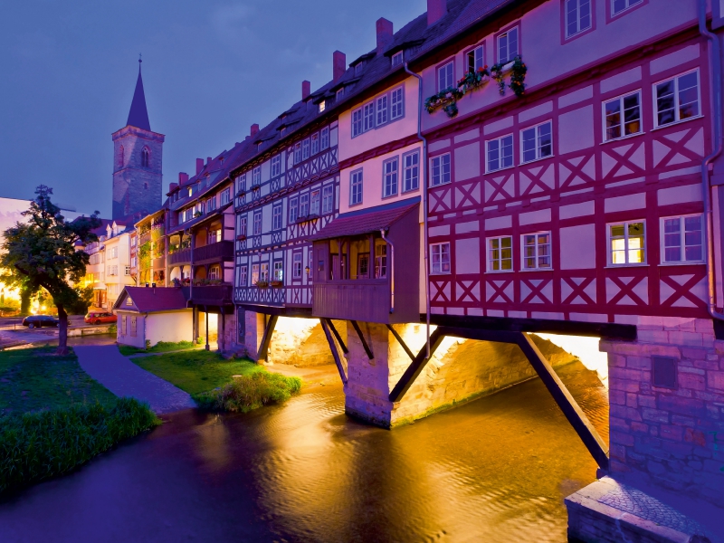 Krämerbrücke über die Gera in Erfurt