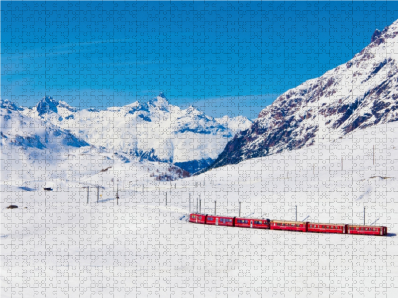 Rhätische Bahn am Bernina Pass