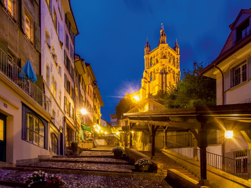 Kathedrale Notre Dame in der Altstadt von Lausanne