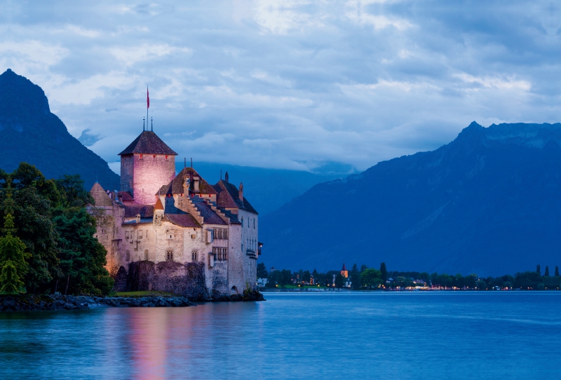 Wasserburg Chateau de Chillon bei Veytaux