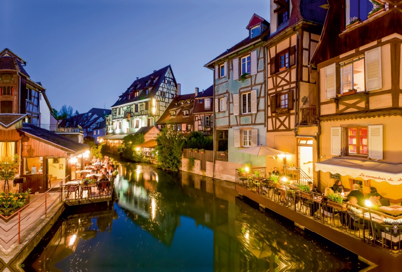 Restaurants am Ufer der Lauch, Petite Venise, Colmar