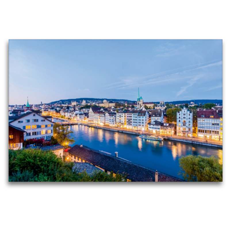 Blick vom Lindenhof über die Limmat zum Limmatquai