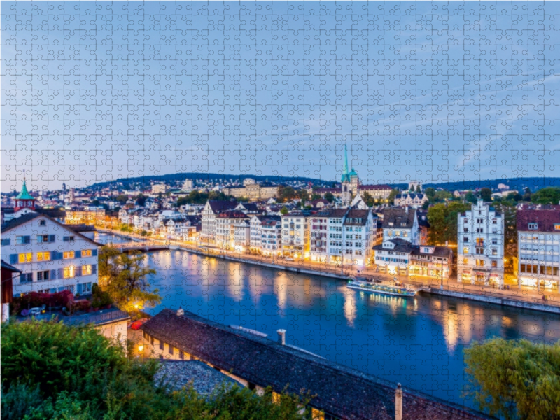 Blick vom Lindenhof über die Limmat zum Limmatquai