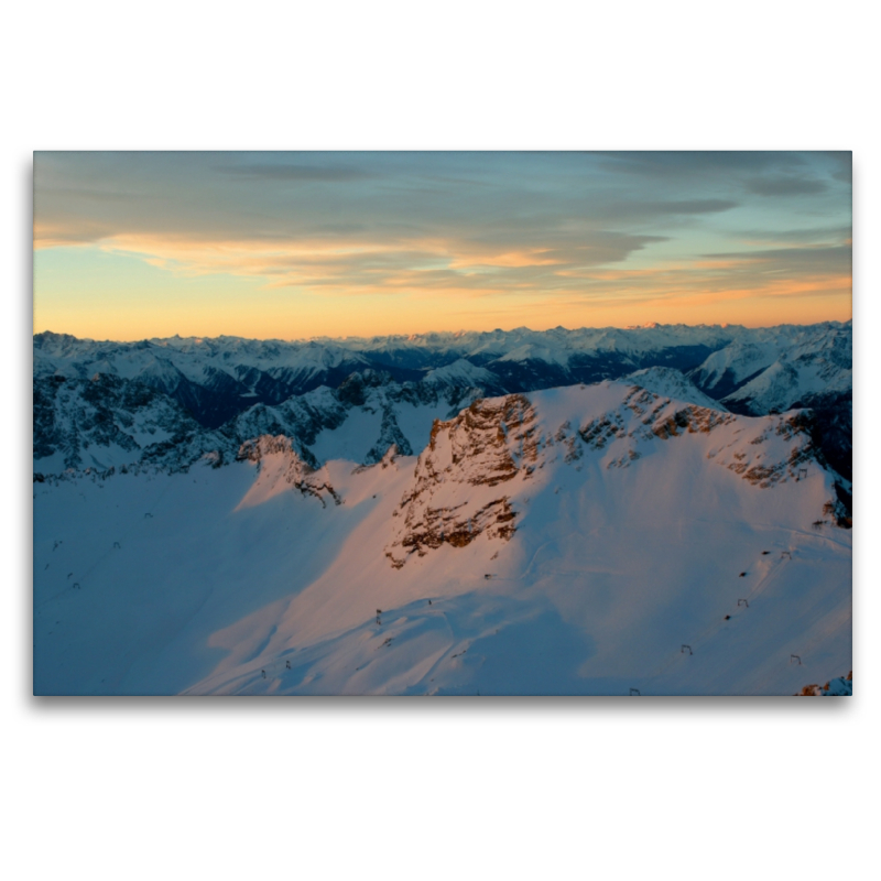 Ausblick von der Zugspitze früh am Morgen