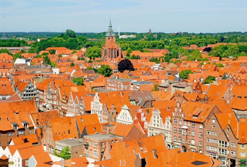 Blick auf die Altstadt vom Wasserturm, Lüneburg