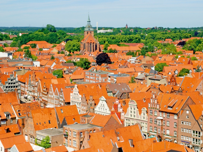 Blick auf die Altstadt vom Wasserturm, Lüneburg