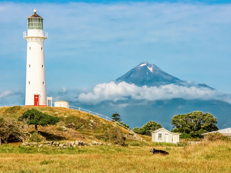 Leuchtturm am Mount Taranaki