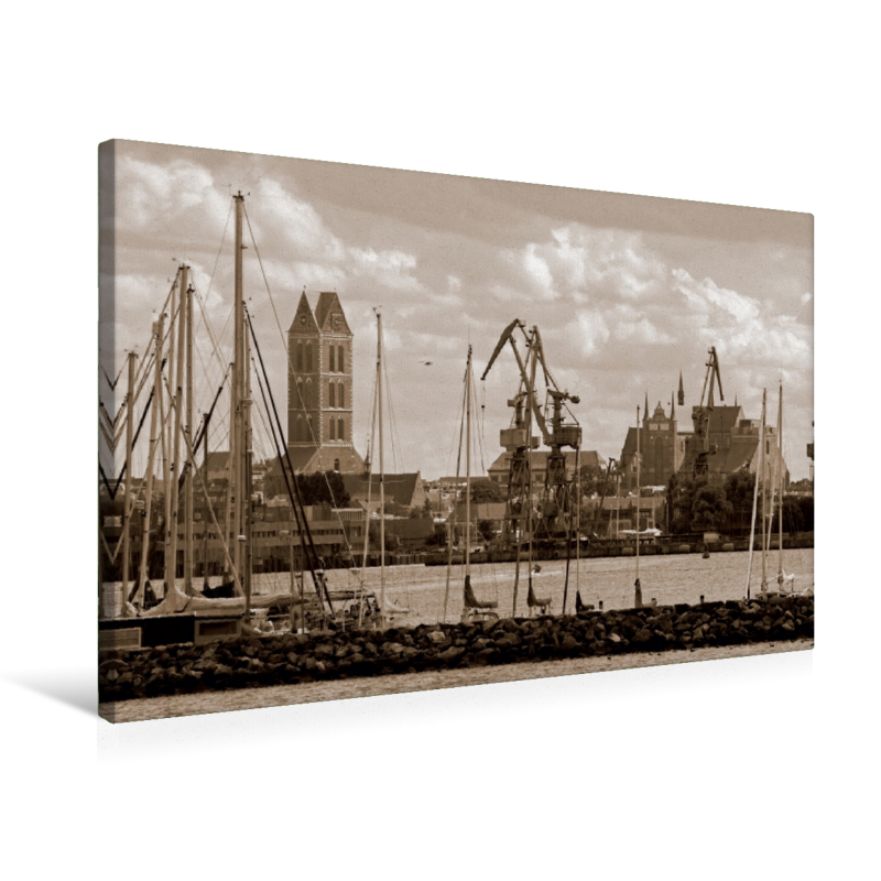 Calvendo Leinwand — Wismarer Stadtsilhouette mit Hafen