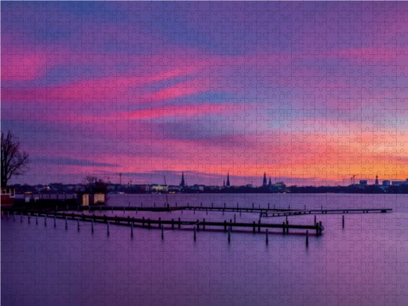 Abenddämmerung an der Außenalster