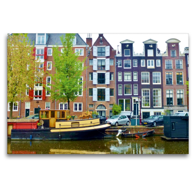 Amsterdam - Gracht mit Hausboot