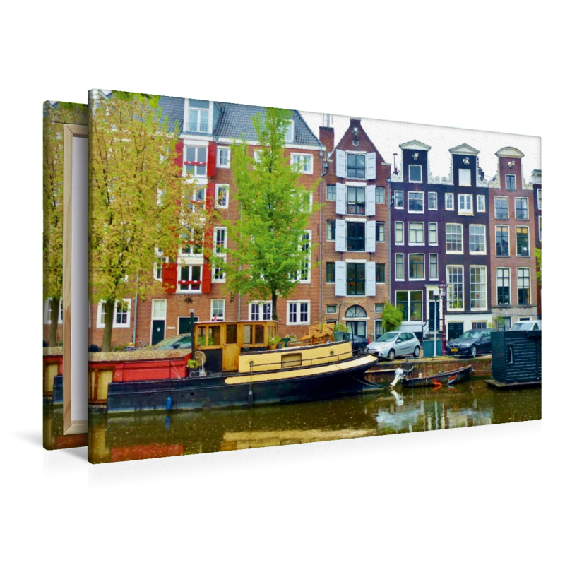 Amsterdam - Gracht mit Hausboot