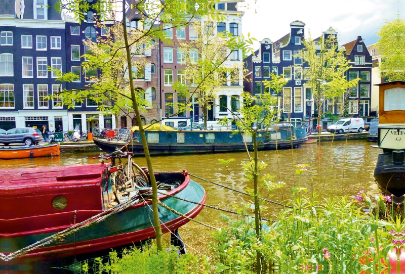 Amsterdam - Hausboote an der Prinsengracht