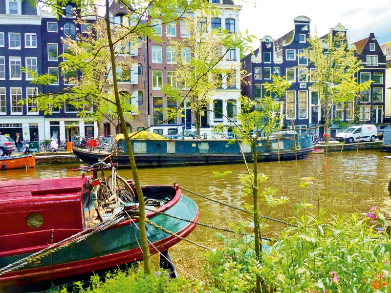 Amsterdam - Hausboote an der Prinsengracht