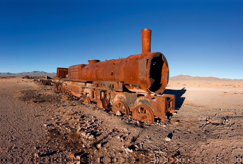 Eisenbahnfriedhof bei Uyuni, 3.650 m ü. N., Bolivien