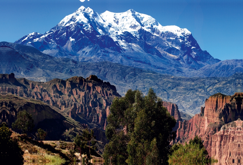 Illimani-Massiv mit Pico Sur, 6.462 m ü. M., Bolivien