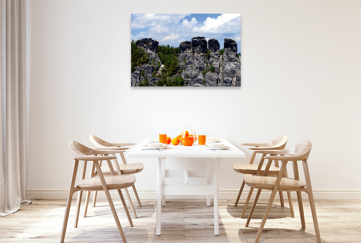 Ausblick von der Bastei zur Großen Gans, Elbsandsteingebirge