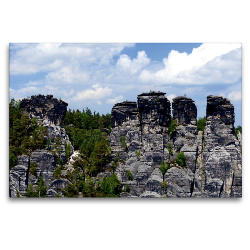 Ausblick von der Bastei zur Großen Gans, Elbsandsteingebirge